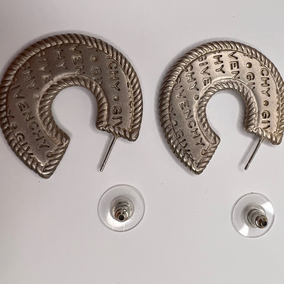 Givenchy Vintage Large logo spell out Hoop Earrings - Picture 4 of 6